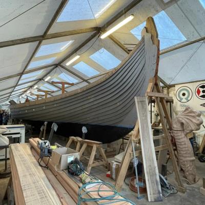 France - Les derniers préparatifs du navire Olaf d'Olonne avant sa mise à l'eau le 25 Octobre 2024 - Photo: Drakkar de Vendée