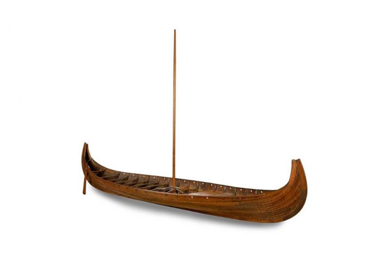 Maquette du bateau d'Oseberg à l'échelle 1/6e exposée au 4ème étage du Musée des Pêcheries de Fécamp - Photo: Philippe Louzon